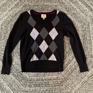V-Neck Argyle Sweater